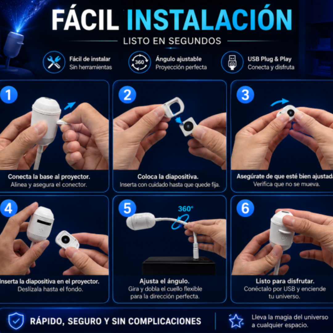 Proyector de galaxia con luz nocturna 2 en 1