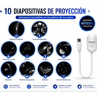 Proyector de galaxia con luz nocturna 2 en 1